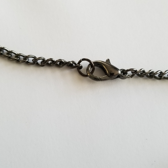 Necklace black beads and chain - Picture 7 of 7